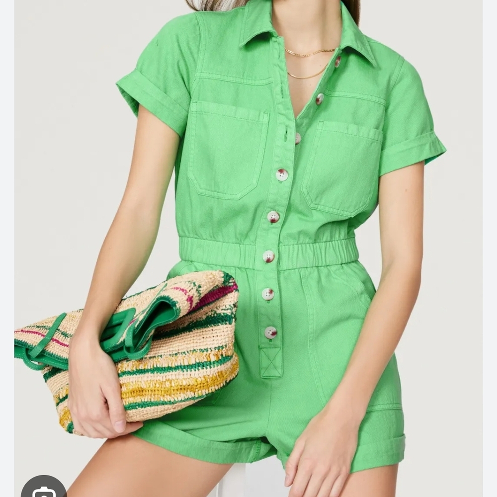 Show Me Your Mumu Short Sleeve Green Romper Women’s XL
